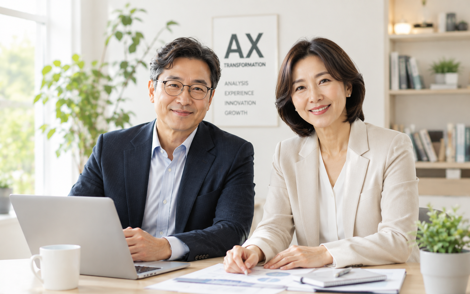 AX 프로가 함께 개발한 결과물을 검토하는 모습